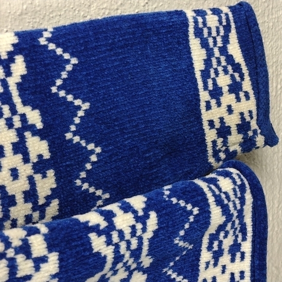 Karen Scott Blue Fair Isle Scoop Neck Long Sleeve Pull Over Chenille Sweater - Picture 11 of 15